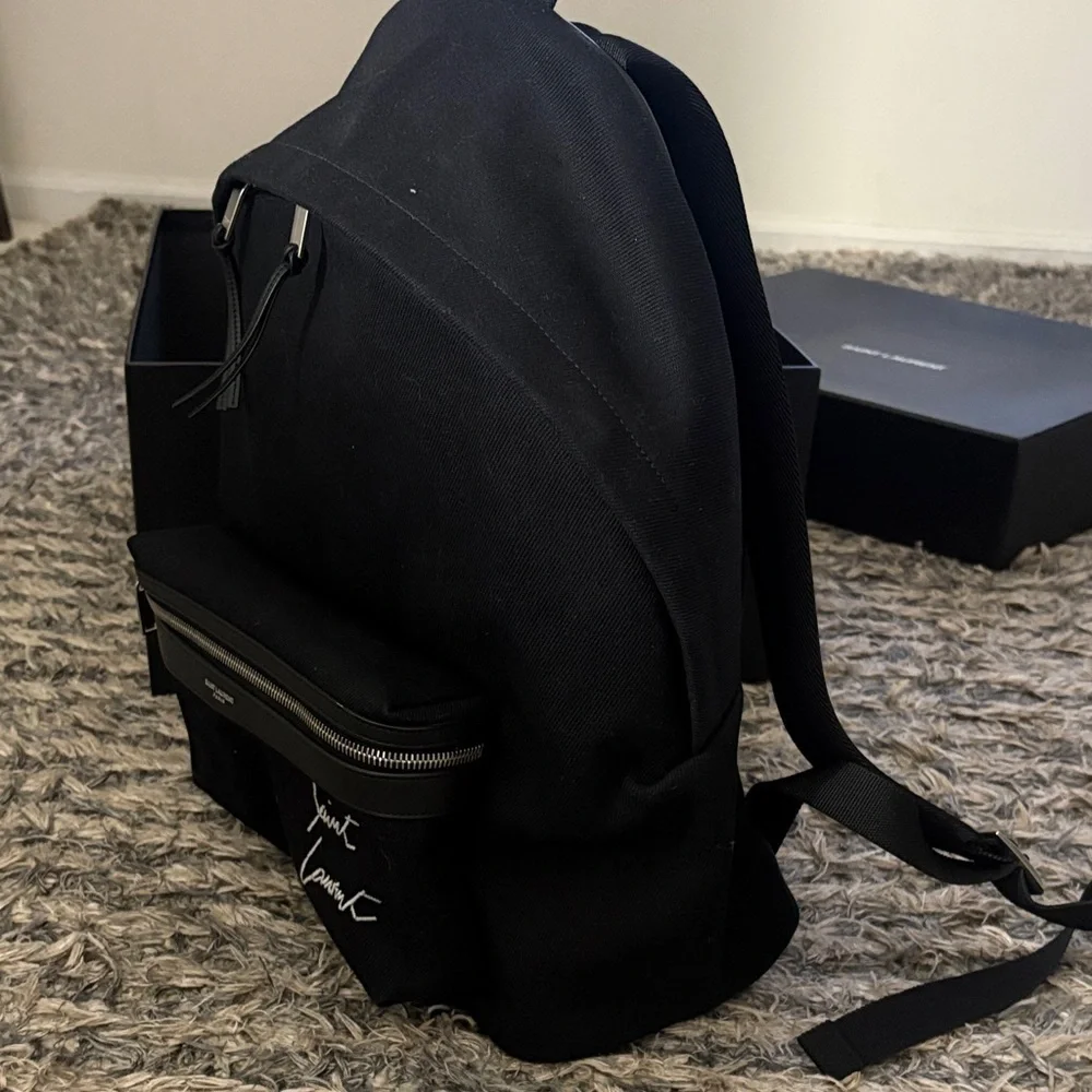 Saint Laurent Classic Black Large Backpack 12”x16”x5.5” Unisex